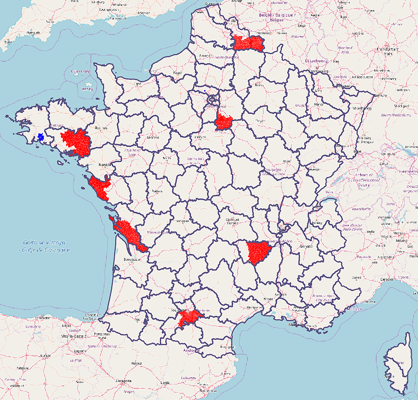 Fin du RTC : carte de France
