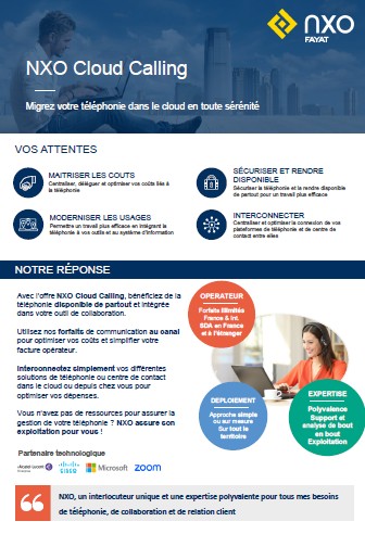 NXO Cloud Calling - Couverture brochure